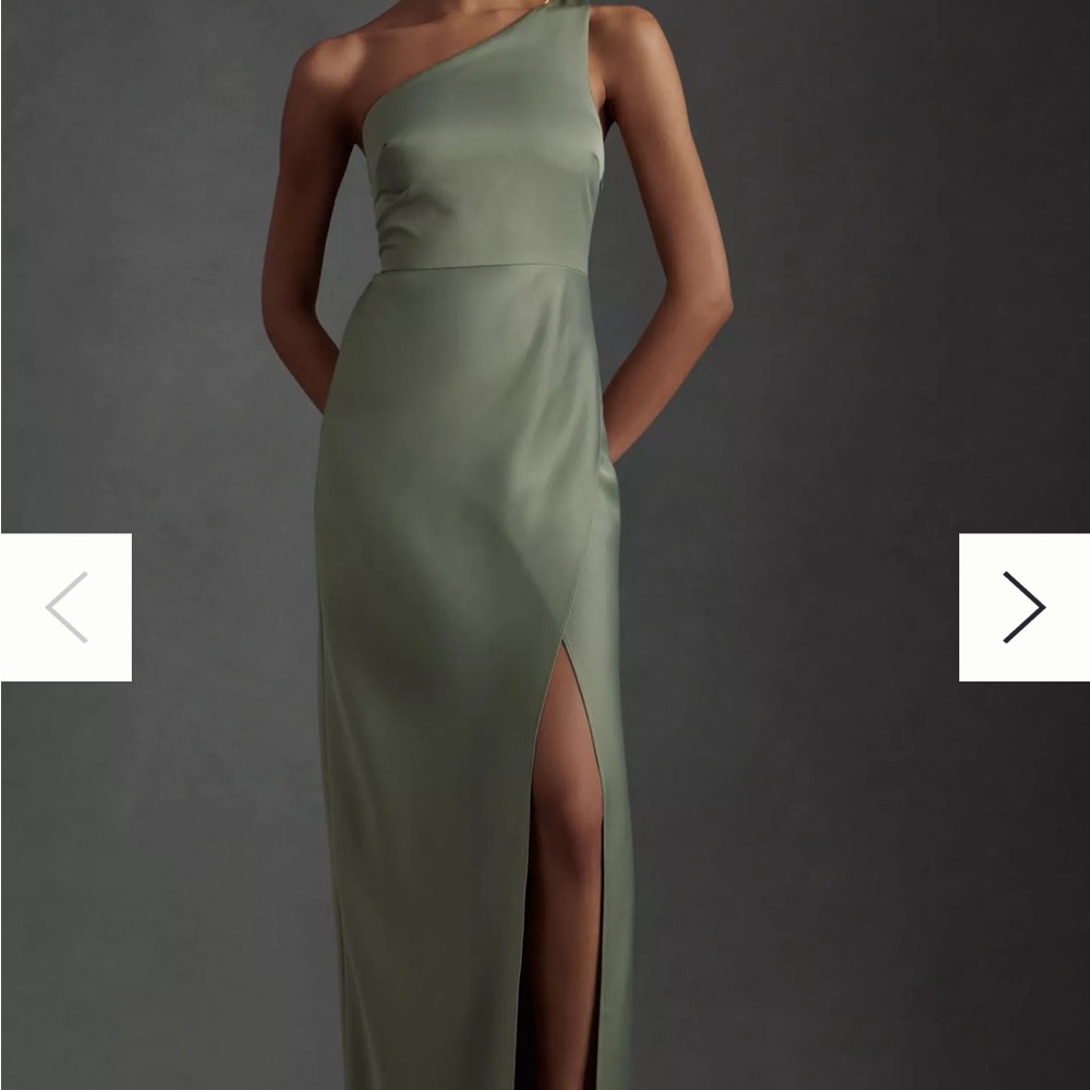 BHLDN Dylan One-Shoulder
Satin Side-Slit Gown